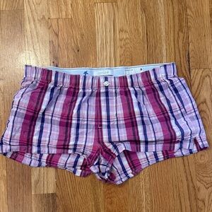 Aerie Purple Plaid Pajama Boxer Shorts. 100% Cotton.